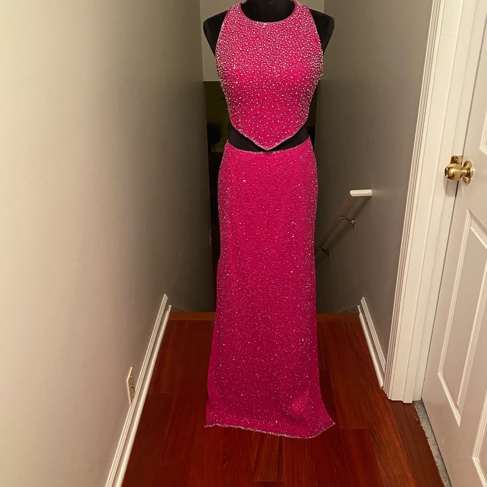 Sexy Fuchsia Top with backless back and Skirt